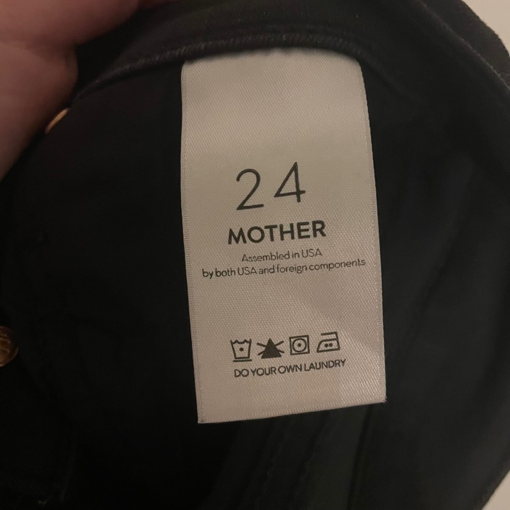 Mother jeans The Rascal Ankle Fray Guilty as Sin 24 black denim casual edgy - Picture 6 of 7